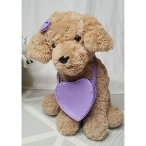FAO Schwarz 12” Labrador Mix Plush Dog Doll with Removable Heart Bag Labradoodle